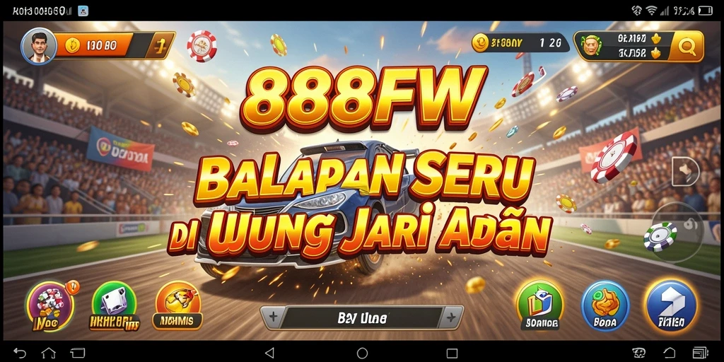 Screenshot gameplay Racing 888FW yang menegangkan.