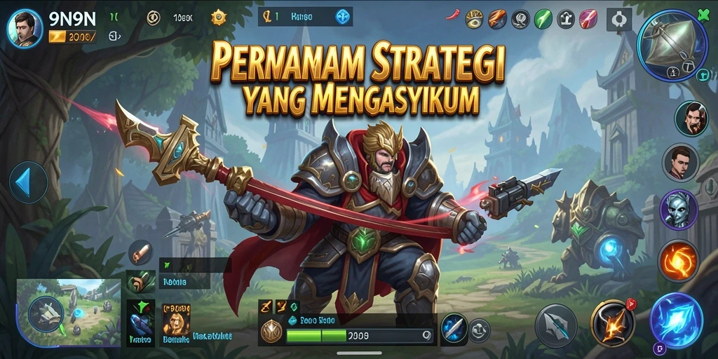 Gameplay seru dalam 9N9N dengan pertempuran strategis.