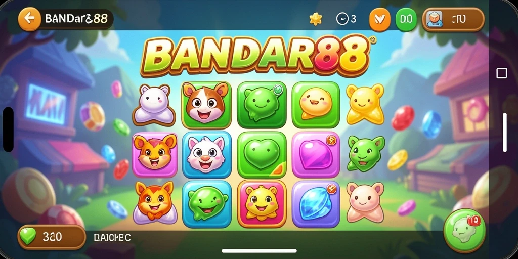Screenshot gameplay BANDAR88 yang menunjukkan aksi mencocokkan objek.