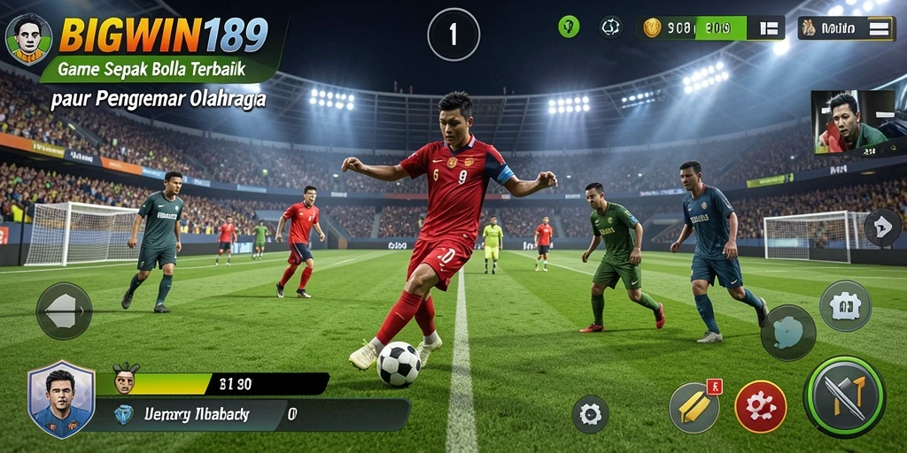 Tampilan gameplay menakjubkan dari BIGWIN189 saat pertandingan sepak bola.