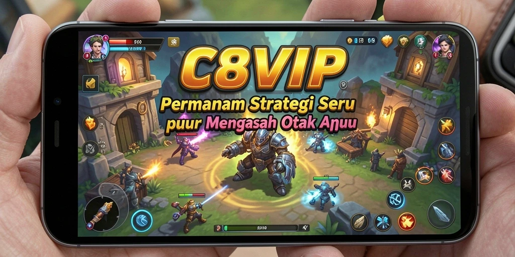 Tangkapan layar utama C8VIP menampilkan aksi gameplay strategi yang mendebarkan.