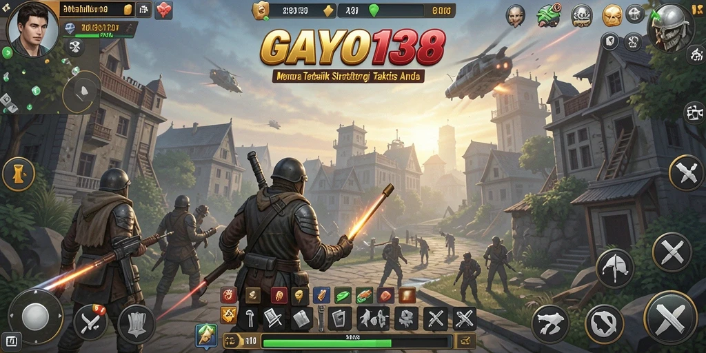 Screenshot gameplay GAYO138 dengan aksi pertahanan menara yang mendebarkan.