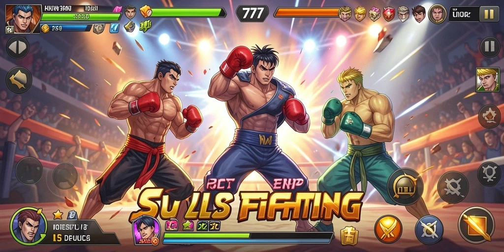 Tampilan gameplay HW777 dengan pertarungan yang mendebarkan dan karakter unik.