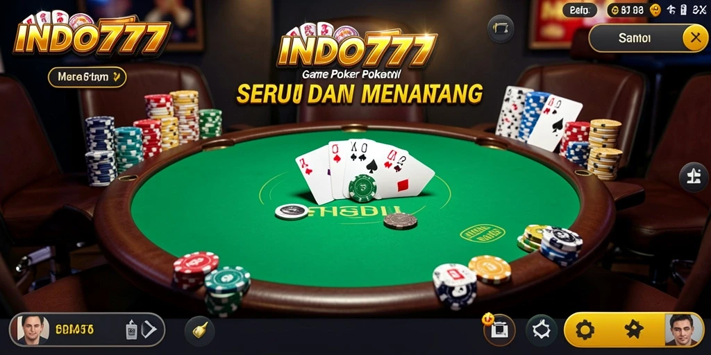 Tampilan gameplay seru di INDO777 saat bermain poker.