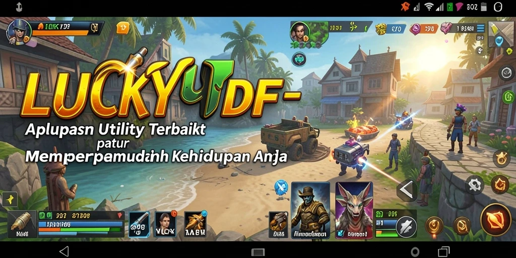 Tampilan antarmuka pengguna aplikasi LUCKYDF yang sederhana dan intuitif.