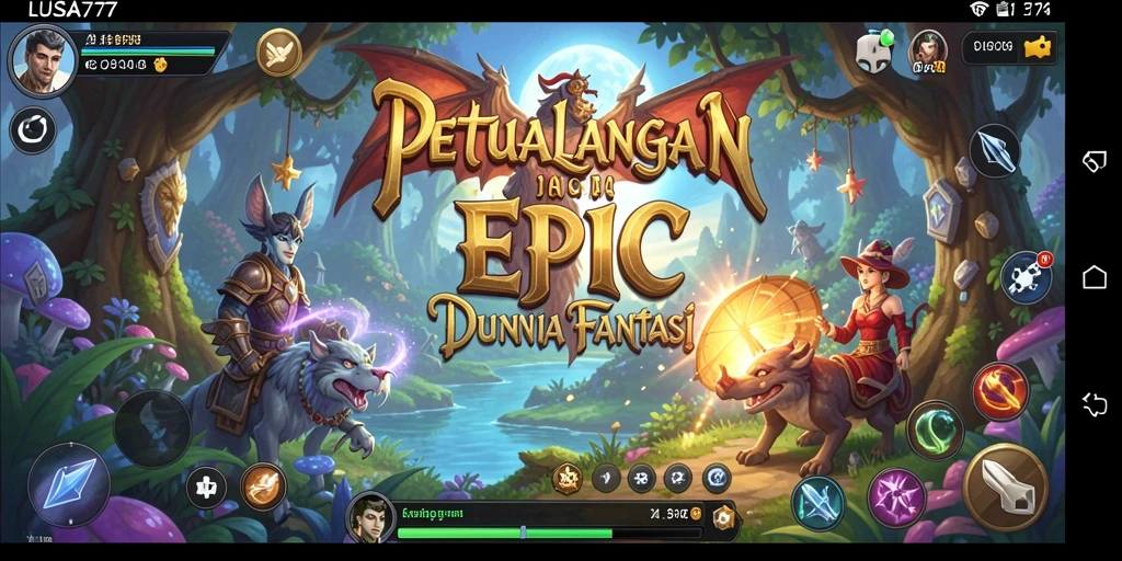 Menampilkan aksi seru dalam pertempuran RPG LUSA777.