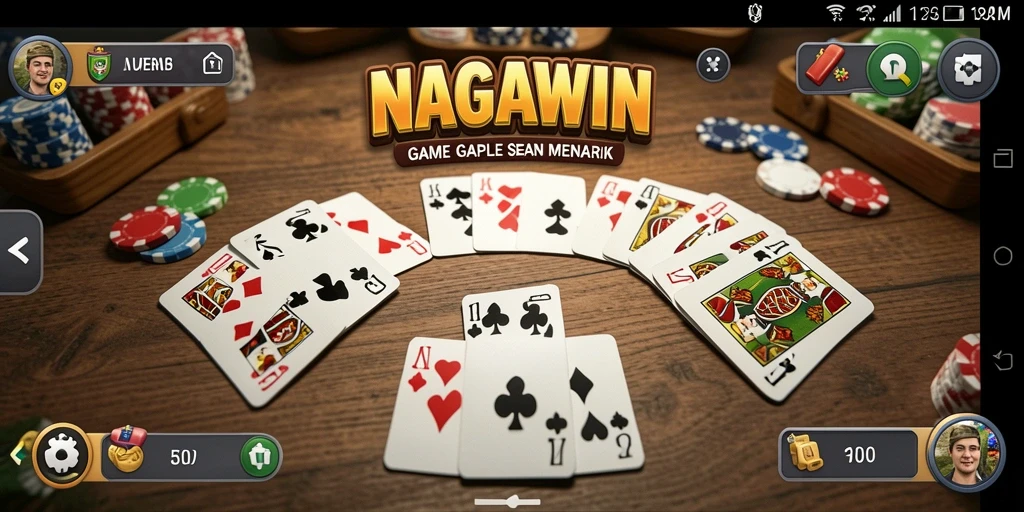 Screenshot gameplay NAGAWIN menampilkan momen seru bermain Gaple.