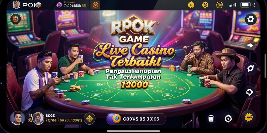 Gameplay seru RPOK dengan dealer langsung dan interaksi nyata.